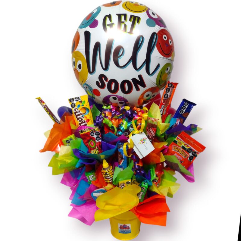 Tina de dulces niña get well soon